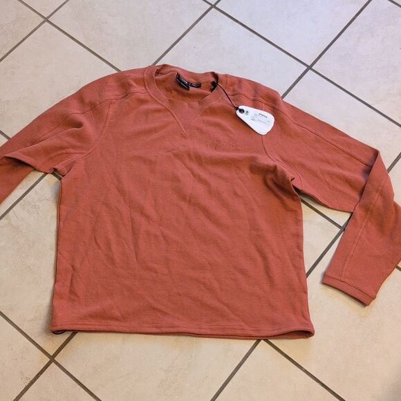 NWT Prana Unisex Contendr Rib Crew Terracotta Orange Men's Size S - Picture 2 of 13